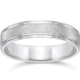 Brushed Wedding Band 5mm 10K White Gold