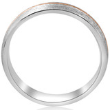 5mm 14k Rose Gold Two Tone Mens Brushed Wedding Band