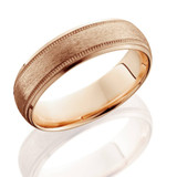 6mm Brushed Mens Wedding Band 14K Rose Gold