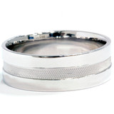 Grooved Wedding Band 14K White Gold