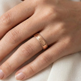 6mm Milgrain 14K Rose Gold Polished Wedding Band