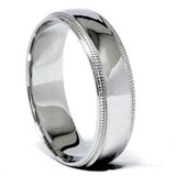 6MM Milgrain Wedding Band 950 Platinum