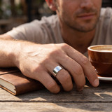 9mm Flat High Polished Wedding Band 10K White Gold