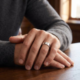 High Polished 8MM Flat Mens Wedding Band Ring 950 Platinum