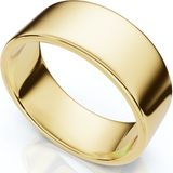 8mm Flat High Polished Wedding Band 14K Yellow Gold