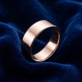 7mm Flat High Polished Wedding Band 14K Rose Gold
