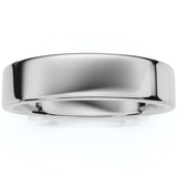 14K White Gold Mens Flat Ring Comfort Fit Plain High Polished Wedding Band