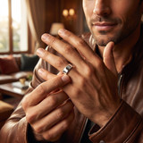 High Polished 7MM Flat Mens Wedding Band Ring 950 Platinum