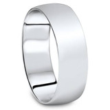7mm Dome High Polished Wedding Band 10K White Gold