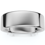 Mens 14K White Gold 7mm Flat Wedding Ring Band