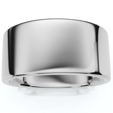 High Polished 10MM Flat Mens Wedding Band Ring Solid 10K White Gold
