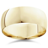 9mm High Polished Wedding Band Sold 14K Yellow Gold Plain Ring