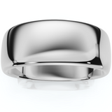 8mm Wide High Polished Wedding Band 14K White Gold