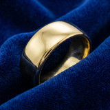 14k Yellow Gold 8mm Plain Wedding Band High Polished Men's Ring