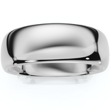 14K White Gold 7mm Plain Mens Wedding Band Ring