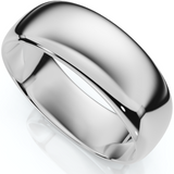 14K White Gold 7mm Plain Mens Wedding Band Ring