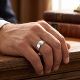 High Polished Wedding Band 14K White Gold