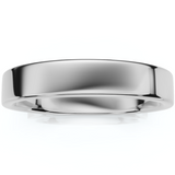 4mm Flat Solid 14K White Gold Comfort Fit Wedding Band High Polished Ring
