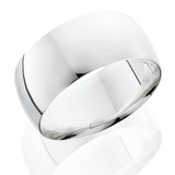 10mm Dome High Polished Wedding Band 10K White Gold