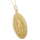 14k Yellow Gold St. Jude Thaddeus Medal Pendant 1" Tall 3.5 Grams