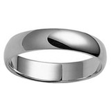 5mm Plain Polished Platinum Comfort Wedding Ring Shiny High Polished Dome