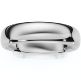 5mm Plain Polished Platinum Comfort Wedding Ring Shiny High Polished Dome