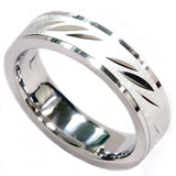 6mm Brushed Comfort Fit Heavy 14K White Gold Band