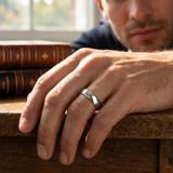 6mm Solid 14K White Gold Comfort Fit Plain Wedding Band Ring