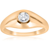 1/2Ct Men's Round Cut Diamond Solitaire Engagement Wedding Ring 14K Yellow Gold