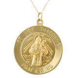 14k Yellow Gold St. Jude Thaddeus Medal Pendant 1" Tall 6.5 Grams