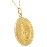 14k  Yellow Gold St. Mary Medal Pendant  1" Tall 4 Grams