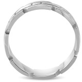 7mm 14K White Gold Mens Brushed Handmade Wedding Ring Band