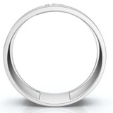 Mens Three Stone Diamond Ring 10k White Gold High Polished 7mm