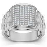 VS 1/4Ct Pave Diamond Men's Wide Ring Lab Grown in White, Yellow, or Rose Gold VS 1/4Ct Pave Diamond Men's Wide Ring Lab Grown in White, Yellow, or Rose Gold
