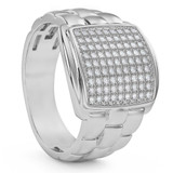 VS 1/4Ct Pave Diamond Men's Wide Ring Lab Grown in White, Yellow, or Rose Gold VS 1/4Ct Pave Diamond Men's Wide Ring Lab Grown in White, Yellow, or Rose Gold