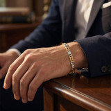 Men's Link 14k Gold (14gram) or Platinum (23gram) 5mm Bracelet 8.5"