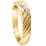 Mens Diamond Wedding Ring Yellow Gold