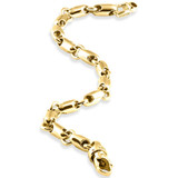 Men's Rounded Seed 14k Gold (42gram) or Platinum (68gram) 7mm Link Bracelet 8.5"