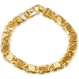 Men's Link 14k Gold (46gram) or Platinum (74gram) 9mm Bracelet 8.25"