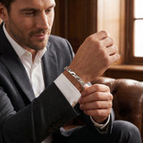 Men's Designer Seed Link 14k Gold (45gram) or Platinum (73gram) Bracelet 8.5"