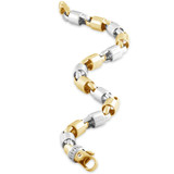 Men's Heavy Designer Link 14k Gold (49gram) or Platinum (79gram) 8mm Bracelet 9"