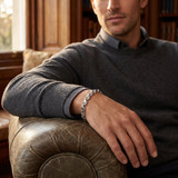 Men's Rounded Seed Link 14k Gold (48gram) or Platinum (78gram) Bracelet 8.5"