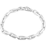 Men's Long Round Link 14k Gold (40gram) or Platinum (65gram) Bracelet 8.5"