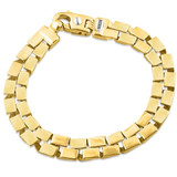 Men's Brick like Cuban Link 14k Gold (49gram) or Platinum (79gram) 10.5mm Bracelet 8.75"