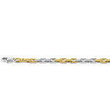 Men's 7.5-8.5" 14k Gold (35 grams) or Platinum (57 grams) Two Tone 5mm Bracelet