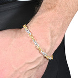 Men's 7.5-8.5" 14k Gold (35 grams) or Platinum (57 grams) Two Tone 5mm Bracelet