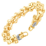 Men's U-Shape Link 14k Gold (113gram) or Platinum (181gram) 13mm Bracelet 9"