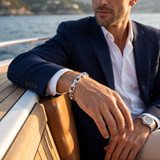 Men's Heavy Square and Round Link 14k Gold (66gram) or Platinum (107gram) 8mm Bracelet 8.5"