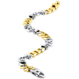 Men's Figaro Link 14k Gold (38gram) or Platinum (61gram) 8.5-9.5mm Bracelet 8.5"
