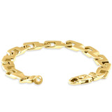 Men's Elongated Mariner 14k Gold (45gram) or Platinum (73gram) 8.5mm Link Bracelet 9"